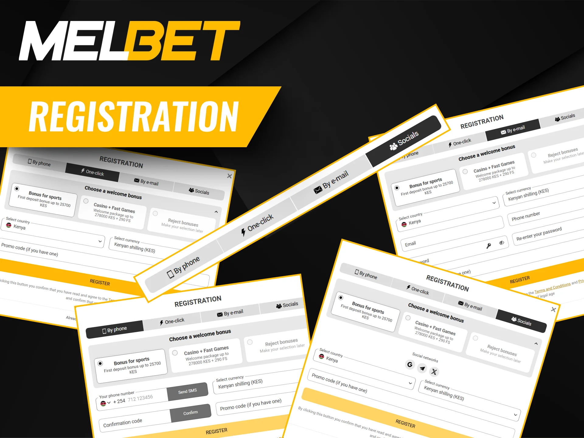 A few steps for easy registration on Melbet.