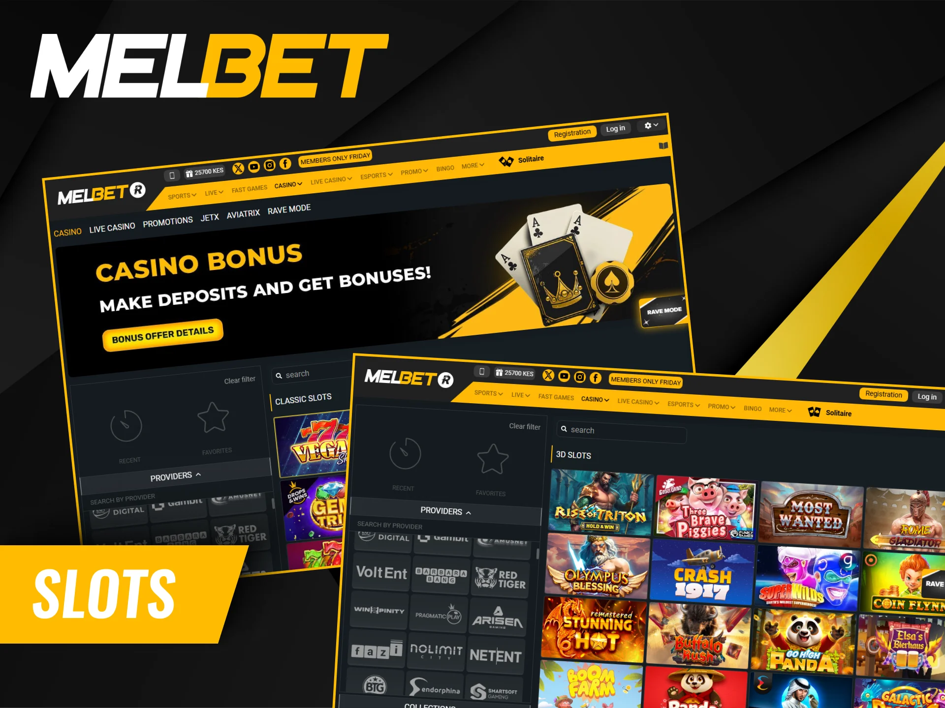 The slots section on Melbet Kenya provides a large collection of slot games.