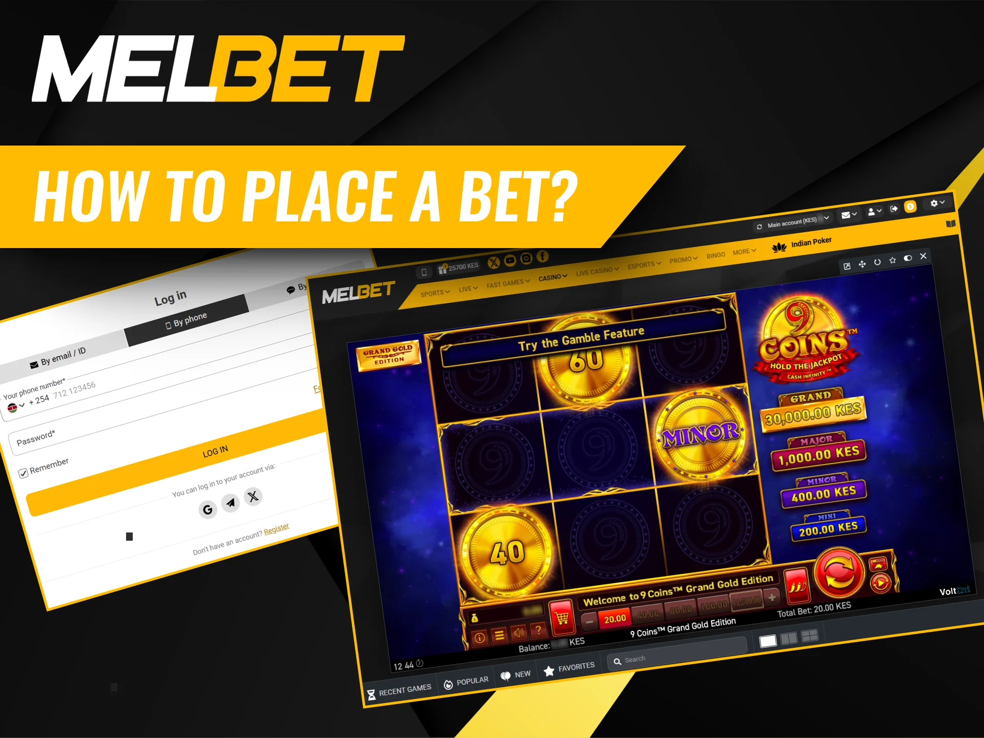 Simple steps to place a bet on Melbet Kenya.