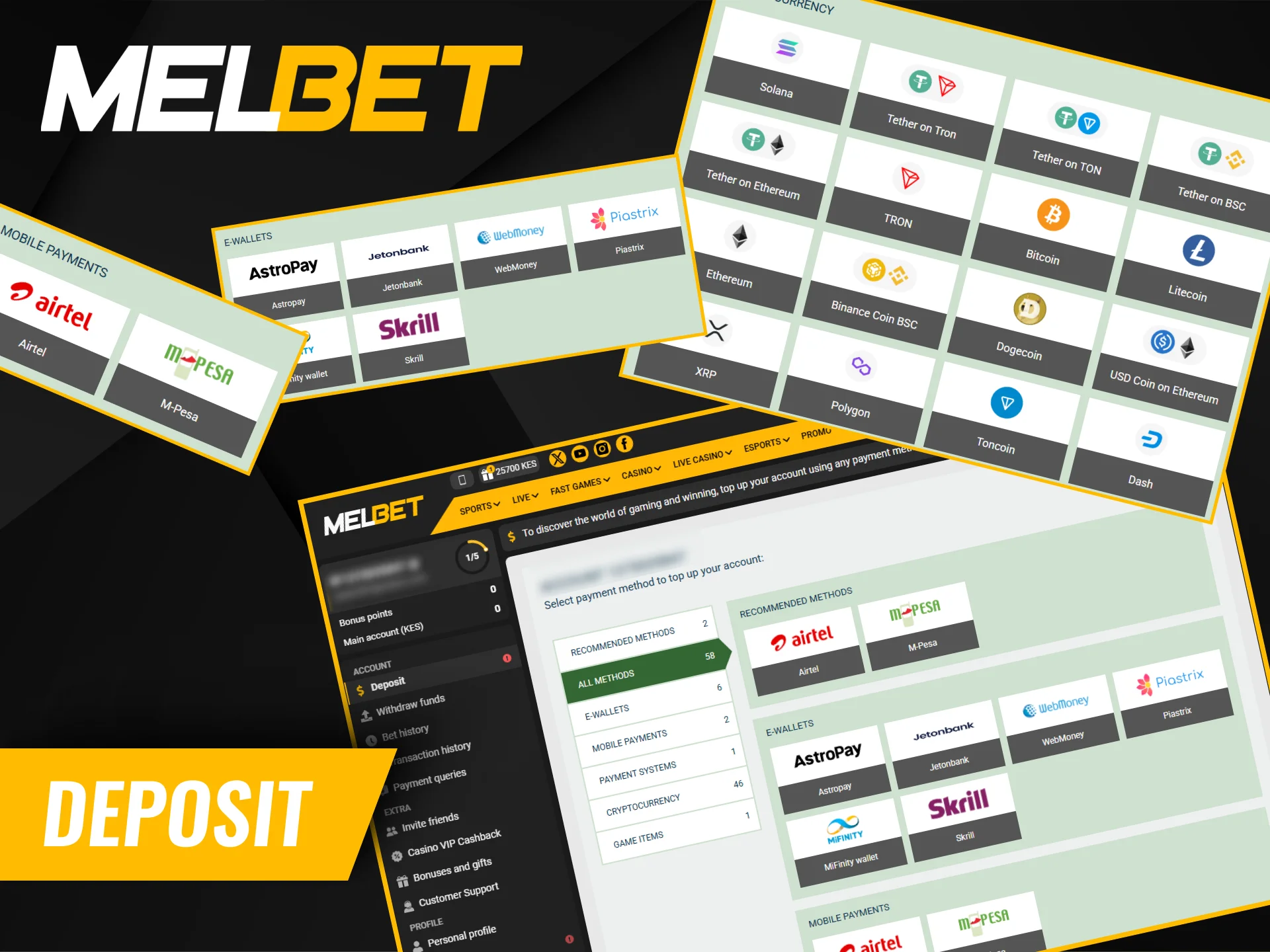 You can top up your account in many reliable ways.