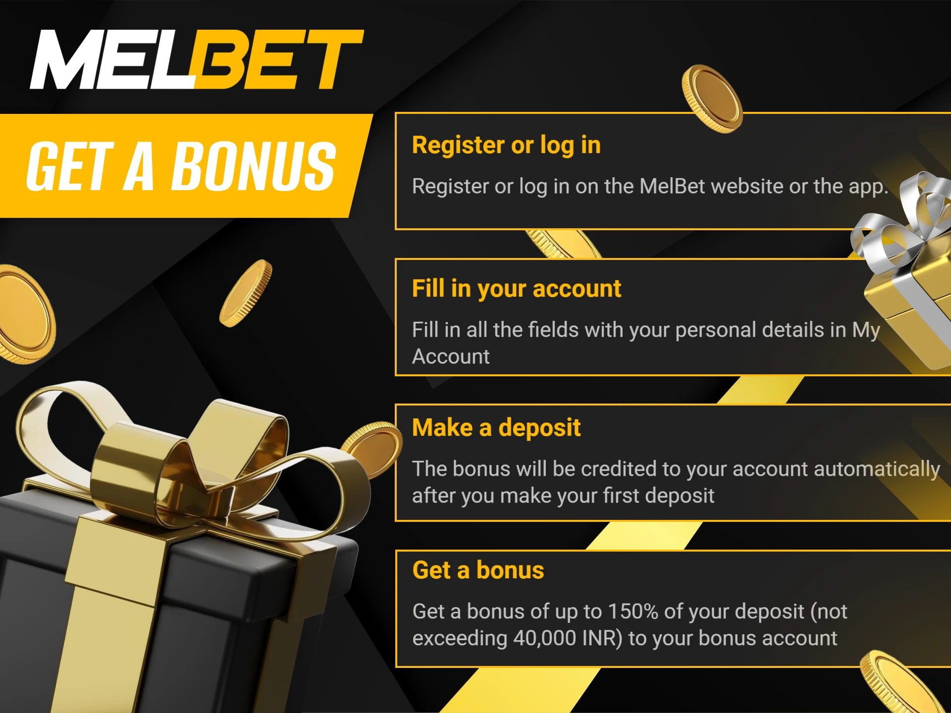 Detailed instructions on how to receive bonuses at Melbet Kenya Casino.