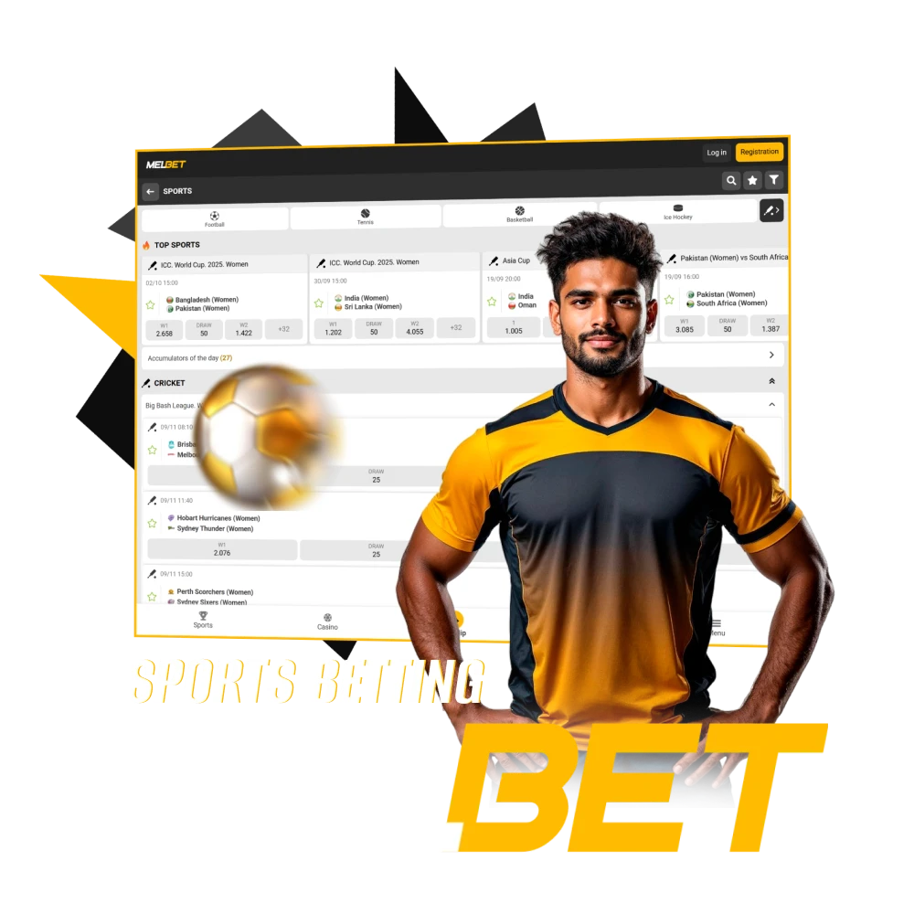 The Melbet Kenya platform offers a variety of sports for players to bet on.